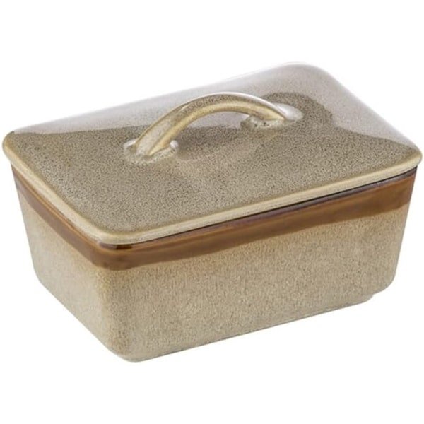 Botervloot - Opslagdoos - Keuken Accessoire - Porselein - 14 x 95 x 9 cm - Beige Bruin