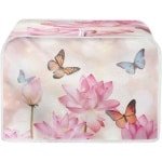 Broodroosterhoes Beschermhoes - Keuken Accessoire - Keuken Netjes Houden - Vingerafdruk Bescherming - Geschikt voor 4 Sleuven - Roze Vlinder Lotus