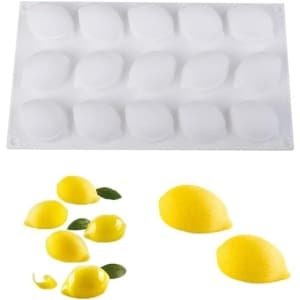 Citroen Vorm 3D Bakvorm voor Desserts en Bakwaren - Zelfgemaakte Zeep, Cake, Gebak - DIY Zeepkaarsvorm - Koekjes Bakvorm - 15 Gaten - Creatieve Keuken Accessoire