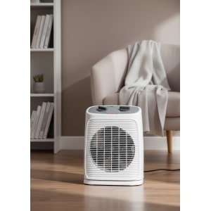 Compacte Oscillerende Elektrische Ventilatorkachel WarmBreeze 2000W - Thermostaat & 2 Warmtestanden - Voor Badkamer, Keuken & Garage - Altameubel
