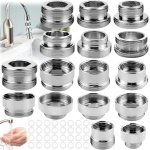 Complete Set van 16 Stuks Kraanadapters met Binnen- en Buitendraad, Keuken Luchtverdelers en Koper Waterfilter Accessoires met 32 Afstandhouders voor Optimaal Watergebruik