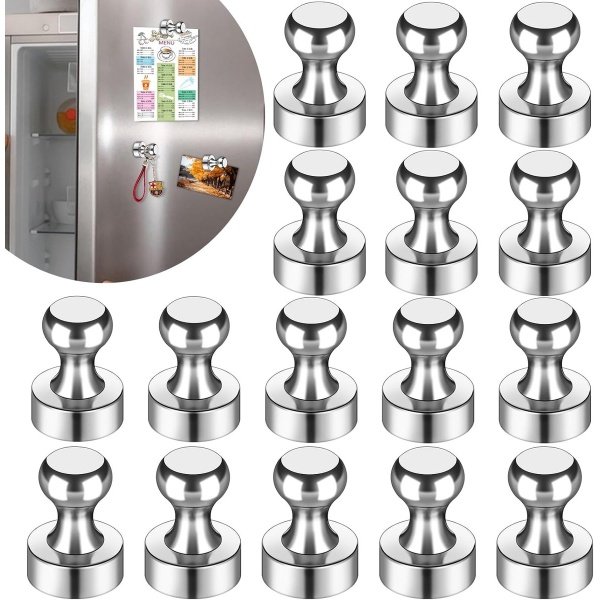 Daity Set van 16 - Magnetische pinnetjes voor een whiteboard op de koelkast, kleine maar krachtige magneten, accessoires voor in de klas en keuken, kantoorbenodigdheden - Kalender