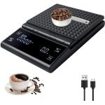 Digitale Koffieschaal met Timer - Elektronische Precisieschaal 0.01g - Oplaadbare Espressoschaal USB-C - Voor Pour Over Koffie - Keuken Barista Accessoire