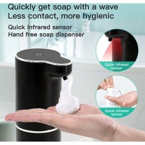 DiverseGoods Zeepdispenser, automatisch, wandmontage met sensor, elektrische zeepdispenser met inductie, infrarood set en USB-opladen, IPX5 waterdicht, bewegingssensor Geschikt voor keuken en badkamer