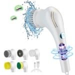 Draadloze Elektrische Reinigingsborstel met 360 Graden Draaiing en 5 Verwisselbare Borstelkoppen voor Keuken en Badkamer