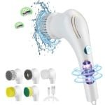 Draadloze Elektrische Reinigingsborstel met 360 Graden Draaiing en 5 Verwisselbare Borstelkoppen voor Keuken en Badkamer