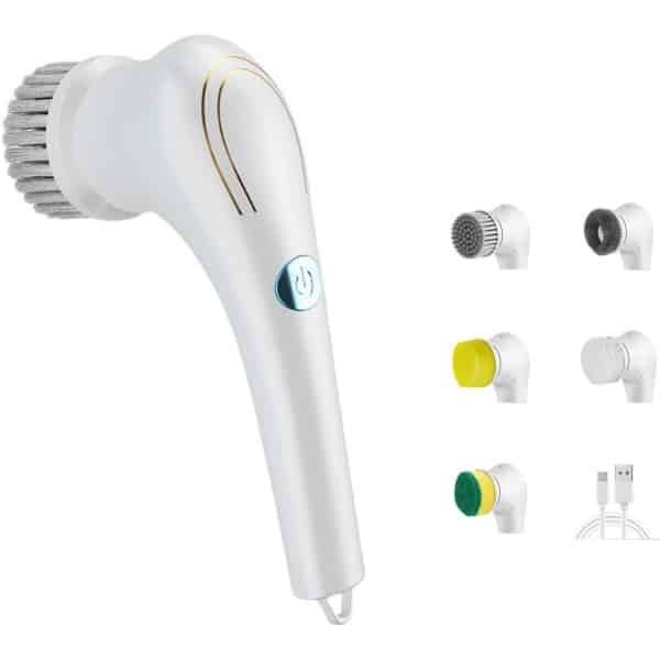 Draadloze Elektrische Schrobber met 5 Verwisselbare Borstelkoppen voor Badkamer en Keuken