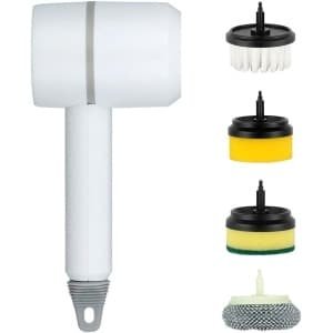 Draadloze Oplaadbare Elektrische Reinigingsborstel met 4 Verwisselbare Koppen voor Badkamer, Keuken en Auto - Ideaal voor Tegels en Vloeren