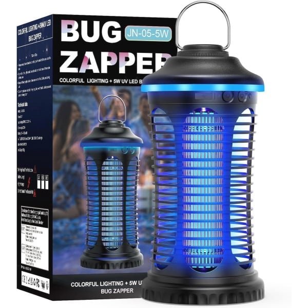 Draagbare Elektrische Muggenlamp - 4000 mAh Oplaadbaar met LED Licht voor Binnen en Buiten - Ideaal voor Tuin, Camping en Keuken