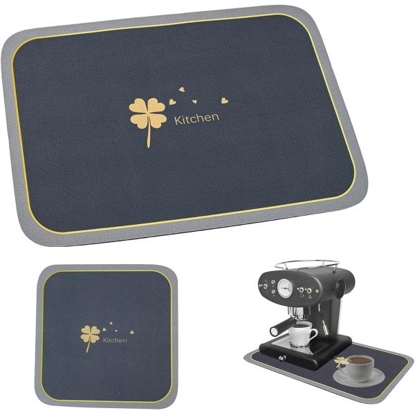 Dripping Mat - Sink Mat met Dirt-Repellent Rubber Backing voor Koffie - Non-slip - Keuken Accessoire (30 x 20 cm)