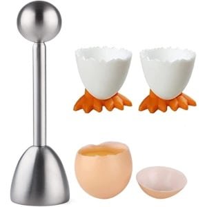 Egg Cutter Topper - Egg Cup Boiled Eggs Holder - Egg Opener - Eggshell Cutter - Stacking Plastic Egg Cutter - Original Egg Cups Set voor Keuken - Boiled Eggs - Ontbijt Accessoires