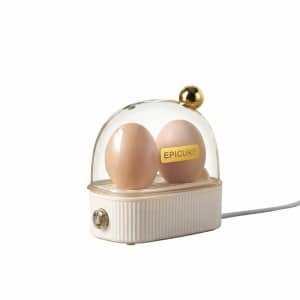 Eierkoker - Mini Elektrische Eierkoker - Eierkoker electrisch - Geschikt voor 2 eieren - Snel, Draagbaar & Automatische Uitschakeling - Voor Keuken & Studentenkamer - Wit