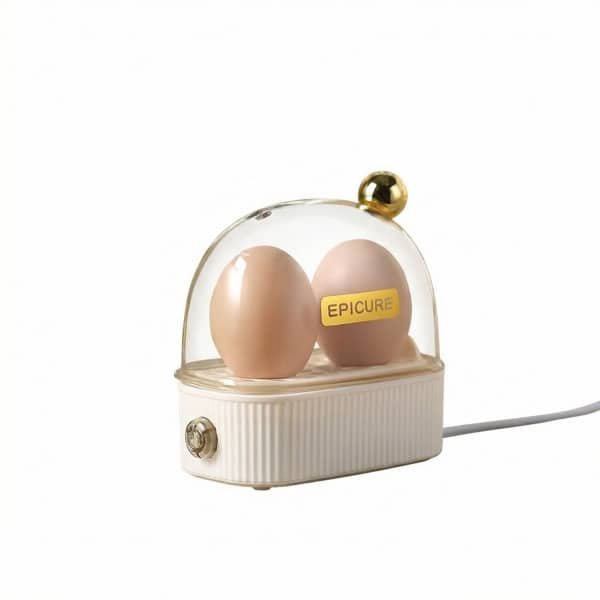 Eierkoker - Mini Elektrische Eierkoker - Eierkoker electrisch - Geschikt voor 2 eieren - Snel, Draagbaar & Automatische Uitschakeling - Voor Keuken & Studentenkamer - Wit