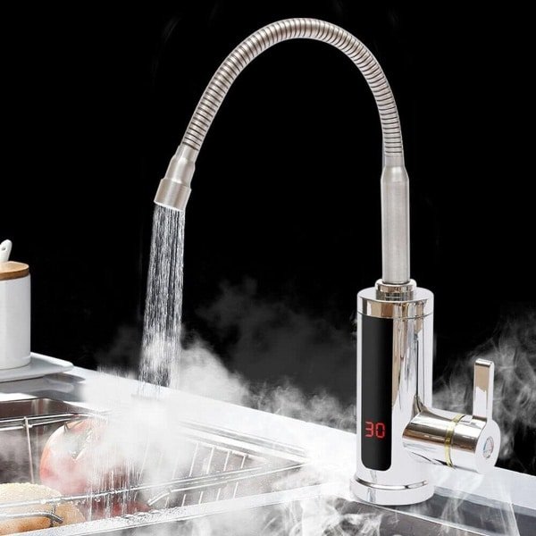 Elektrische Directe Warmwaterkraan met Digitaal Display voor Keuken en Badkamer