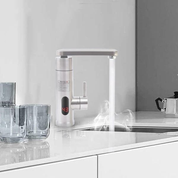 Elektrische Doorstroomboiler met LED Temperatuurweergave - 3000 W Waterkraan voor Keuken en Badkamer
