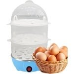 Elektrische Kookpan - Stoommachine Keuken - Snel Eieren Koken - Automatische Uitschakeling - 16 x 16 x 28 cm - Blauw