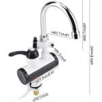 Elektrische Kraan - Direct Warm Water - Keuken Badkamer - 360 Graden Draaibaar - 20.5 cm Lengte - Zilver Grijs