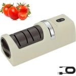 Elektrische Messenslijper - Oplaadbare - Messenslijper Elektrisch - Knife Sharpener - Doortrekslijper - Messen Slijper - Messenslijpers - Geschikt voor mesonderhoud - Voor Huishoudelijk Gebruik Keuken Wonen Camping Bakken - Wit