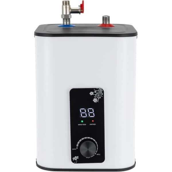 Elektrische Mini Boiler - Warmwaterboiler Ondertafel - Keuken Kraan - Instelbare Temperatuur - 6 Liter Capaciteit - Wit Zwart