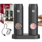 Elektrische Pepermolen Set - USB Oplaadbaar met Instelbare Grofheid en Keramische Molen voor Thuis en Keuken