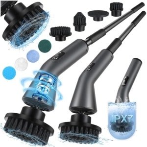 Elektrische Reinigingsborstel Oplaadbaar - IPX7 Waterdicht - 7 Opzetstukken - Voor Badkamer, Keuken, Tegels & Auto