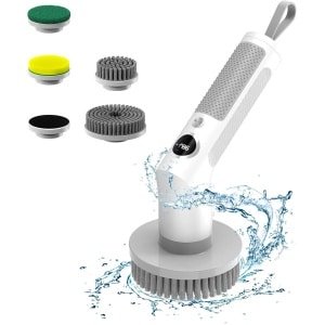 Elektrische Reinigingsborstel met Verwisselbare Koppen en 2 Reinigingsmodi voor Badkamer, Keuken en Auto