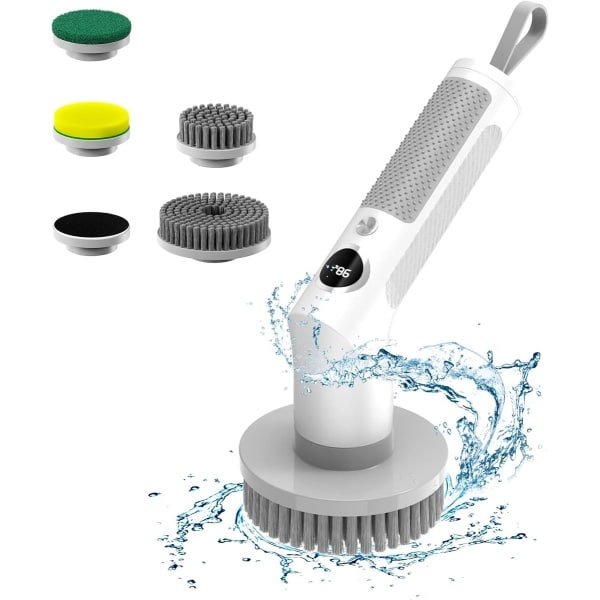 Elektrische Reinigingsborstel met Verwisselbare Koppen en 2 Reinigingsmodi voor Badkamer, Keuken en Auto