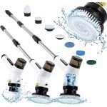 Elektrische Schoonmaakborstel met 7 Verwisselbare Borstels, Waterdicht voor Badkamer en Keuken, Ideaal voor Grondige Reiniging