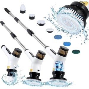 Elektrische Schoonmaakborstel met 7 Verwisselbare Borstels, Waterdicht voor Badkamer en Keuken, Ideaal voor Grondige Reiniging