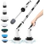 Elektrische Schoonmaakborstel met 8 Verwisselbare Borstels voor Badkamer en Keuken