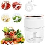 Elektrische Uien Snijder, 300 ml, Multifunctionele Keuken Chopper voor Groenten, Vlees en Fruit, Oplaadbaar met Oplaadkabel, Ideaal voor Uien, Knoflook en Groenten