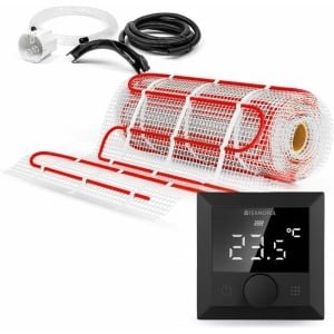 Elektrische Vloerverwarming Mat met Thermostaat voor Badkamer, Woonkamer en Keuken - 150 W/m², 2 m² Oppervlak, Digitale Temperatuurregeling