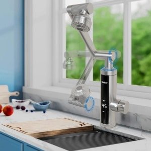 Elektrische Warmwaterkraan Met Boiler 3,3kW Draaibaar 1080° Keuken & Badkamer Digitaal Display