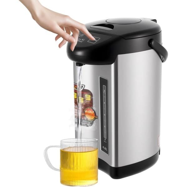 Elektrische Waterkoker - Warmwaterdispenser - Kantoor Keuken - 3 Wateruitgifte Opties - 4 Liter 750W - Zwart