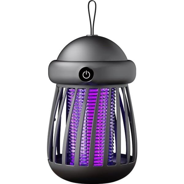 Elektrische insectenverdelger, draagbare insecten- en vliegenverdelger met 2 lichtstanden en USB Type-C-oplaadpoort, 360° muggenlamp voor kamperen, buitenactiviteiten, reizen, woonkamer, slaapkamer, keuken en achtertuin.