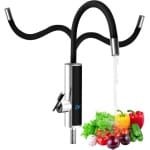 Elektrische waterkraan 3000W - Doorstroomboiler met LED-temperatuurweergave - 360 graden draaibaar - Roestvrijstalen keukenkraan voor keuken, badkamer, caravan & camping - Zwart