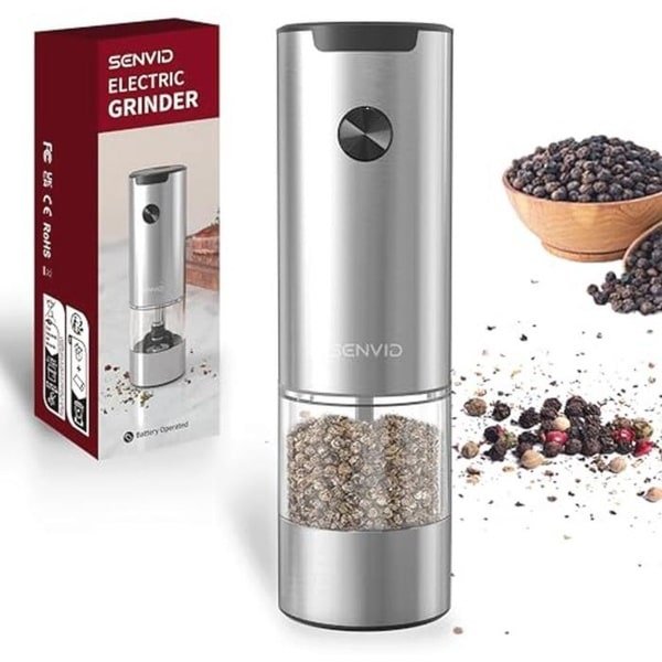 Elektrische zout- en pepermolen met ledlicht en verstelbare fijnheid voor keuken en barbecue