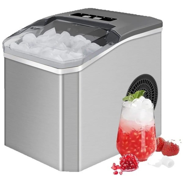 Flolife - Elektrische Ijsmachine 220V - Automatische Mini IJsblokjesmaker met Schep - Compact voor Thuis, Keuken, Bar en Kantoor