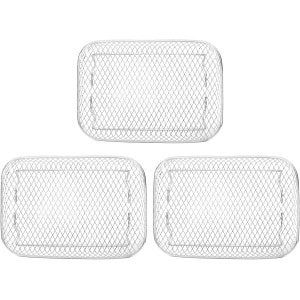 Friteuse Grillrek - Stapelbaar Roestvrij Staal - Keuken Accessoires - 3 Laags Ontwerp - 20 x 14 x 10 cm