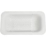 Fruitmand - Uitschuifbaar - Afdruiprek - Schaalbaar - Gootsteenrek - Vergiet - Voor Groenten, Fruit, Bestek - Plastic - Ruimtebesparend - Keuken Accessoire - Wit - 36x20x5cm