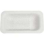 Fruitmand - Uitschuifbaar - Afdruiprek - Schaalbaar - Gootsteenrek - Vergiet - Voor Groenten, Fruit, Bestek - Plastic - Ruimtebesparend - Keuken Accessoire - Wit - 36x20x5cm