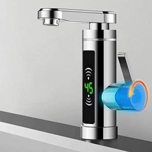 Gezellige Elektrische Waterkraan 3 kW - Direct Warm Armatuur met Temperatuurweergave voor Badkamer en Keuken