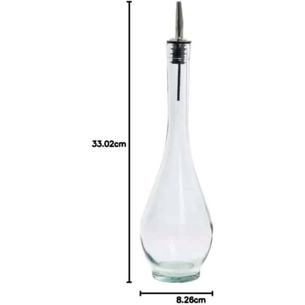 Glazen Olie Fles - Keuken Accessoire - Sauzen Serveren - Lekvrije Schenktuit - 473 ml - Groen Getint