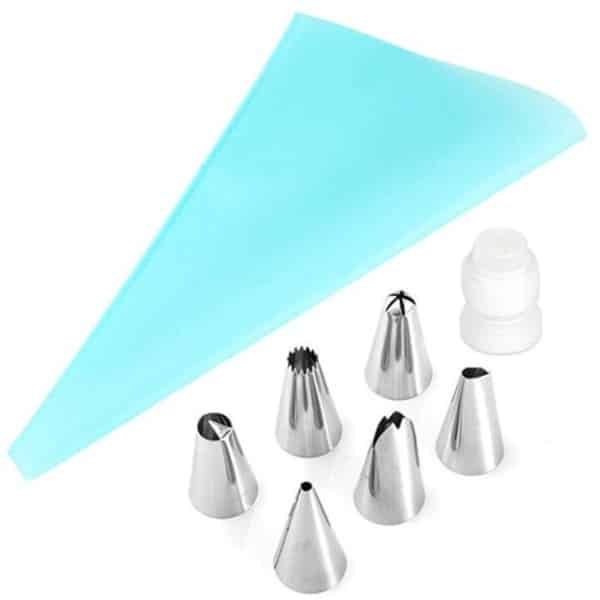 Go Go Gadget - Spuitzak - Herbruikbaar - Inclusief 6 opzetstukken - Keuken accessoires - Icing - Slagroom - Garneerspuit - 1 set - Blauw