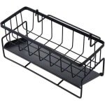 Gootsteenrek Organizer - Keuken Accessoire - Aanrecht Opbergen - Roestbestendig Metaal - 9 x 3.5 x 3.9 Inch - Zwart Grijs