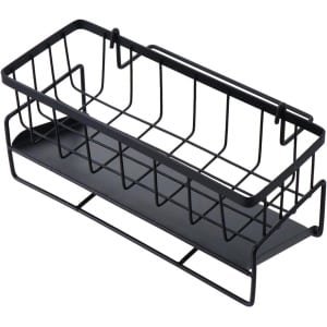 Gootsteenrek Organizer - Keuken Accessoire - Aanrecht Opbergen - Roestbestendig Metaal - 9 x 3.5 x 3.9 Inch - Zwart Grijs