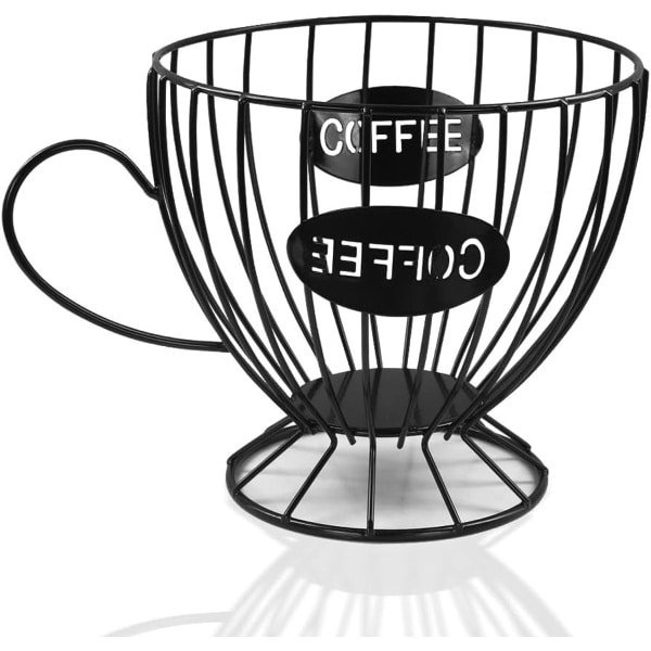 Grote metalen houder voor koffiecapsules, moderne zwarte organizer voor kantoor, keuken en koffiebar, opslagmand voor koffiecups en accessoires