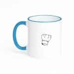 Hacebo® - Koken koffiebeker met gekleurde rand blauw - Kok - Beste kok - thee mok - koffie beker - Chef - Keuken - Bakken - Cadeau - Accessoires - koffiemok - 330 ML