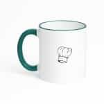 Hacebo® - Koken koffiebeker met gekleurde rand donker groen - Kok - Beste kok - thee mok - koffie beker - Chef - Keuken - Bakken - Cadeau - Accessoires - koffiemok - 330 ML