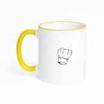 Hacebo® - Koken koffiebeker met gekleurde rand geel - Kok - Beste kok - thee mok - koffie beker - Chef - Keuken - Bakken - Cadeau - Accessoires - koffiemok - 330 ML
